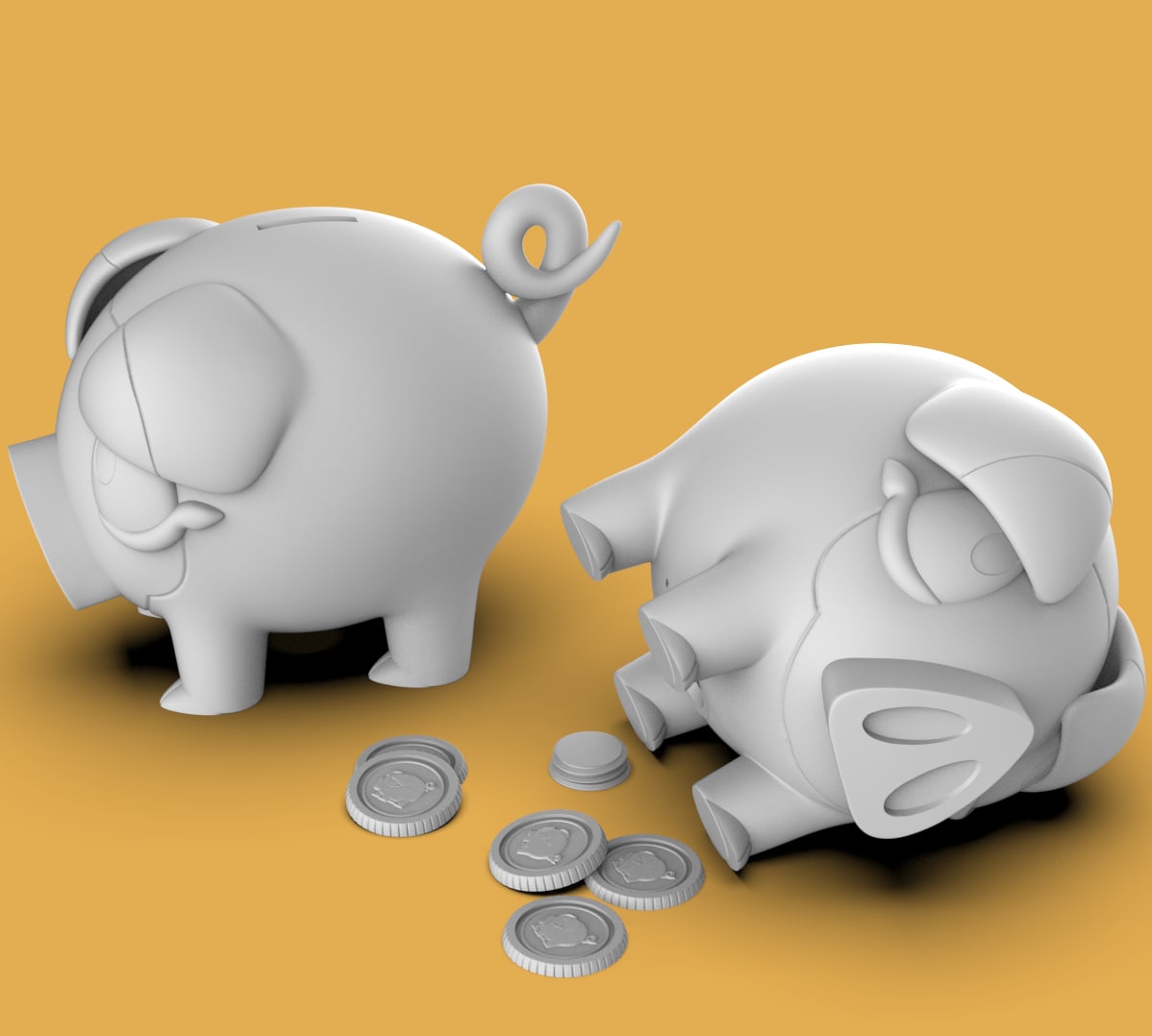 lechonk alcancia pokemon arte moneta banca caja niños hogar 3D print model - Mito3D
