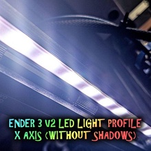 LED bar ender 3 v2 axis outil lumière profil burlyspain axe 3d print model - Mito3D