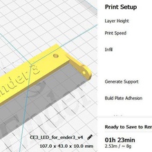 led holder lighting ender 3 tool 3d printer parts 3d print model - Mito3D