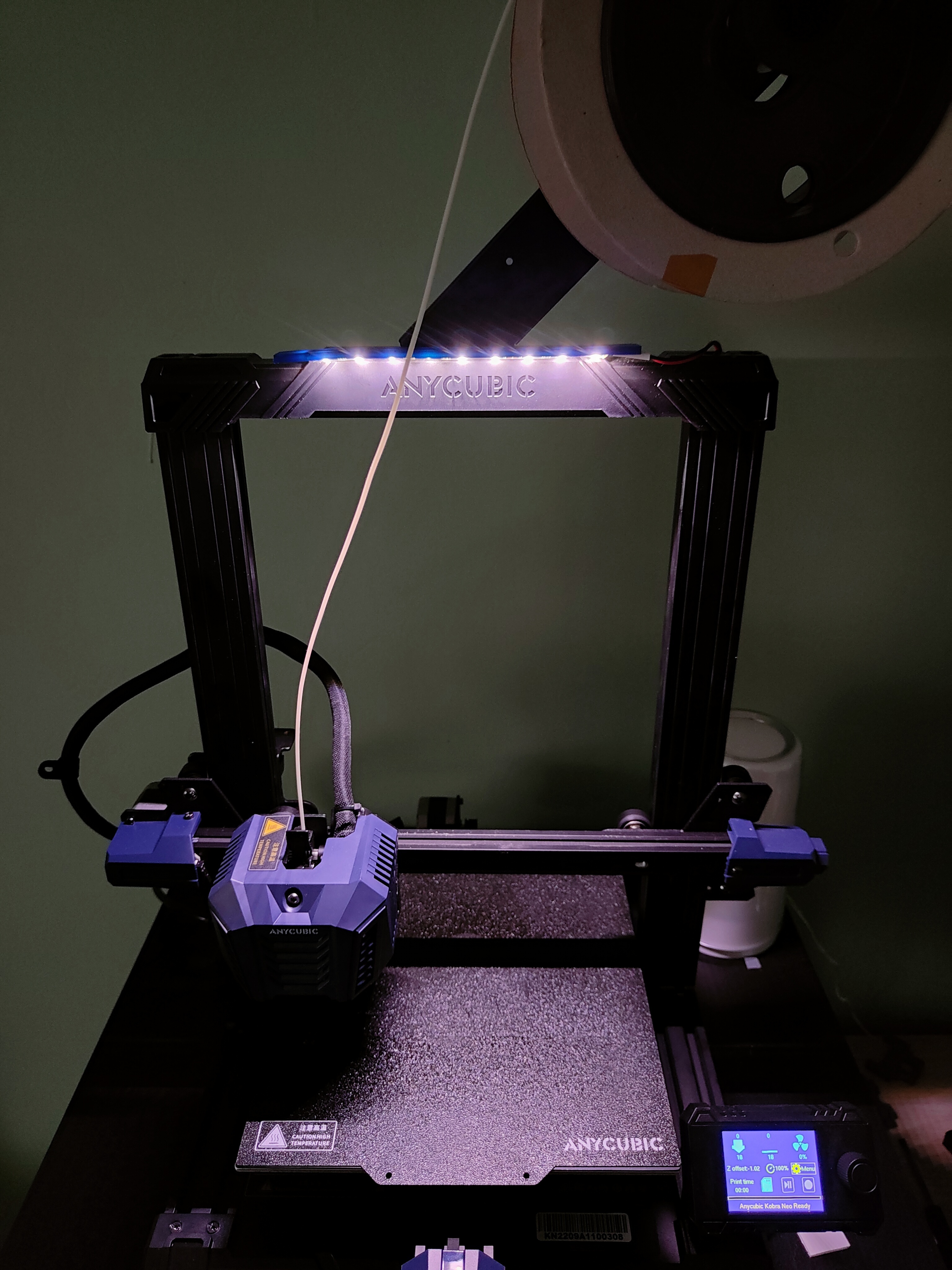LED iluminación kobra neo anycubic herramientas accesorios filamento soporte luces 24v 3D print model - Mito3D