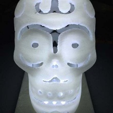 led lamp base halloween skull home decor mouserunner glow dark 3d print model - Mito3D