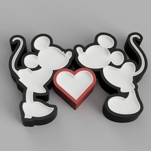 Led Lamba Mickey Minnie Aşk çocuk süs ışık alfabe kontrol hediye namel gece Disney kalp 3d print model - Mito3D