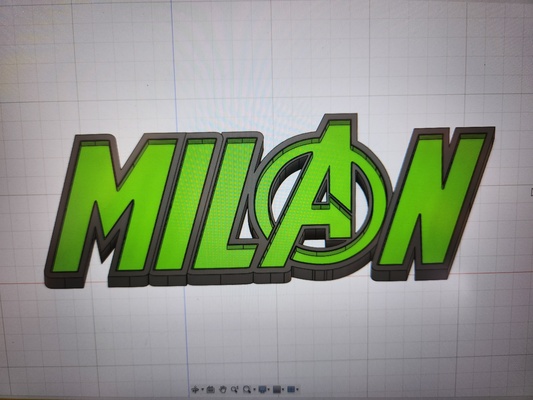 led lamp milan lettering avengers 3d print model - Mito3D