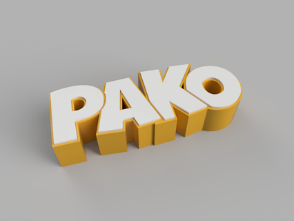 led lamp nameled - pako name nameled personalized nombres lampara led led  3d print model - Mito3D