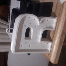 led letter r art 3d print model - Mito3D
