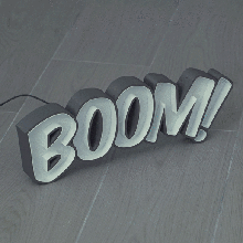 Led marquee Boom Sanat afiş ışık şerit harfler neon 3d print model - Mito3D