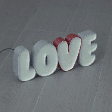 led marquee love art poster light strip letters neon 3d print model - Mito3D