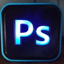 LED Photoshop Logo Poster führt Herzog doks 3d print model - Mito3D