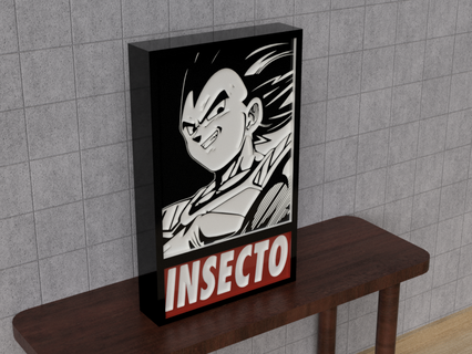 conduziu poster vegeta inseto Papai presente Goku Dragão bola 3d print model - Mito3D