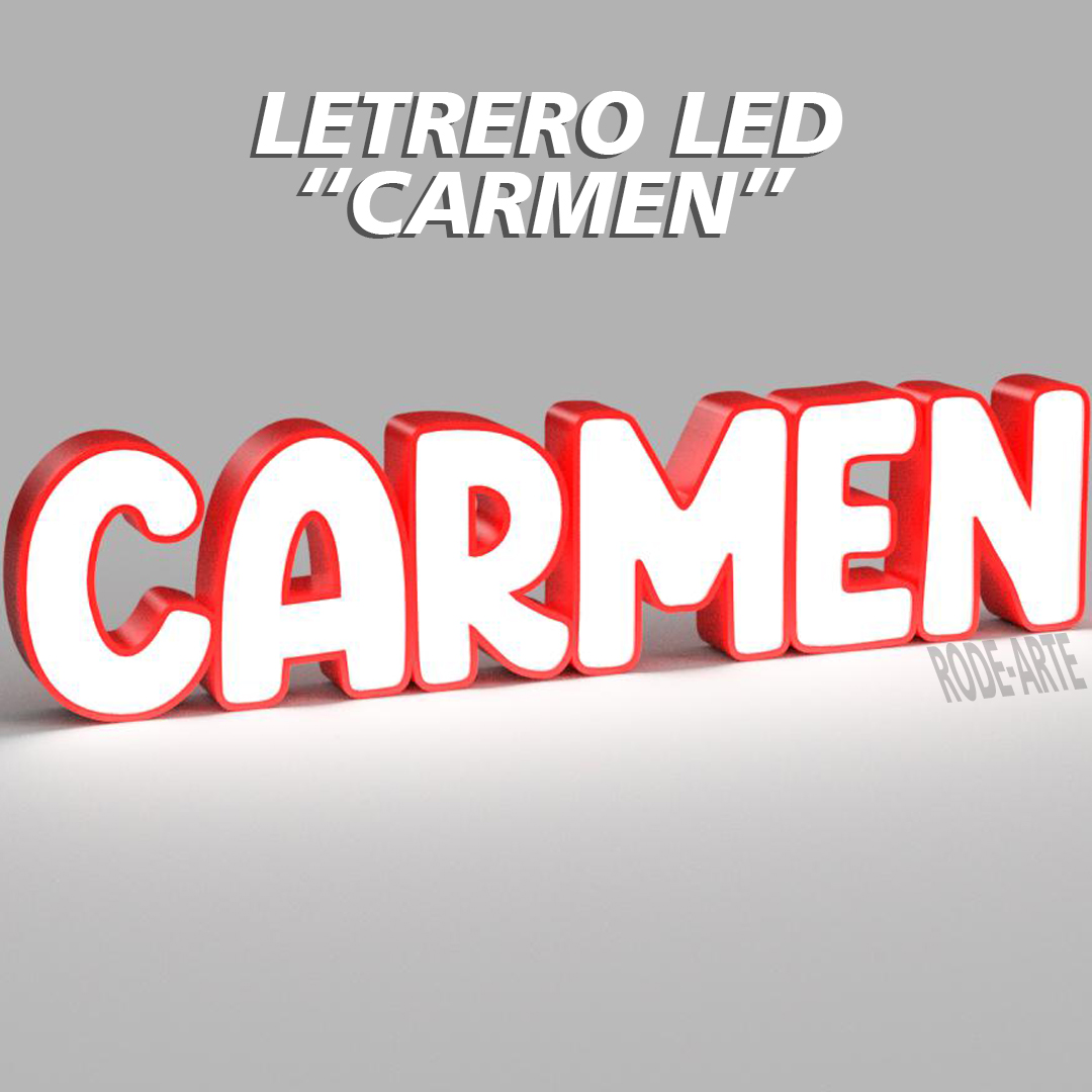 guidato cartello Carmen manifesto rgb luce illuminazione personalizzato 3D print model - Mito3D