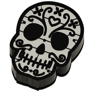 led skull lamp dia de muertos night day dead videogames leds art halloween trick treat 3d print model - Mito3D
