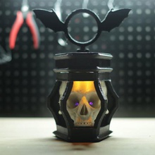 led lanterna do crânio a casa dia das bruxas 3d print model - Mito3D