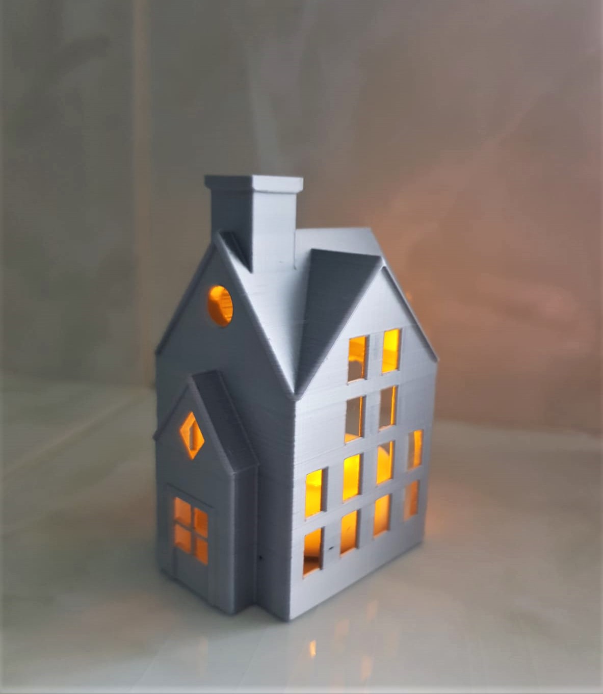 led tea light house lighting table decoration 3D print model - Mito3D