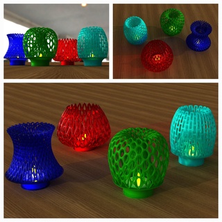led tealight decoration design parametric 3d print model - Mito3D