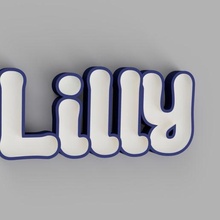 LED Wort Lilly Kunst 3d wled lan Beschriftung 3d print model - Mito3D