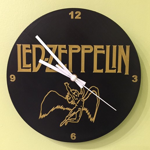 led zeppelin orologio casa il design pla stl cura metallo hard rock angelo 3D print model - Mito3D