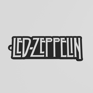 guidato zeppelin portachiavi catena piatto LED Zeppelin ledzepelin zepelin accessorio roccia metallo logo classico chiave anelli decorazione zaino chiavi 3d print model - Mito3D