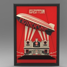 led zeppelin poster mothership rock 3d print model - Mito3D