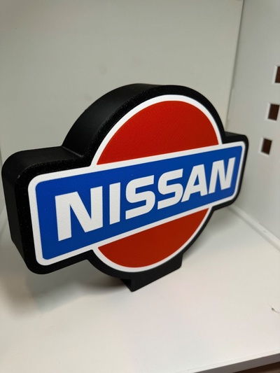 ledbox - lighbox sign nissan home lightbox lamp led cars decor light gift 3d print model - Mito3D