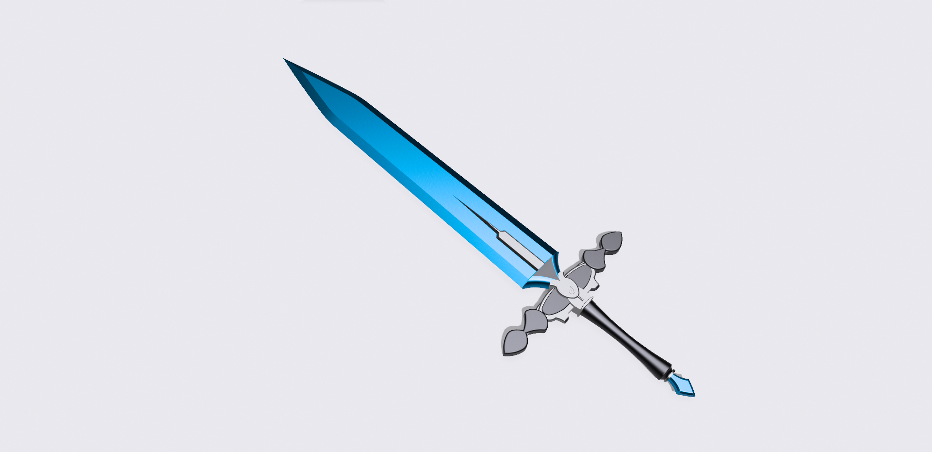 ledo's sword - blue ledo adventure guild universal advisor blade cosplay prop 3D print model - Mito3D
