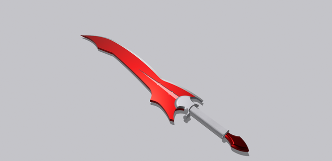 ledo espada rojo hielo aventuras gremio universal tutor cosplay apuntalar 3d print model - Mito3D