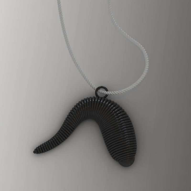 leech Jewelry necklet gold 3D print model - Mito3D