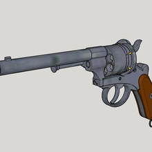 lefaucheux m1858 3rd type 12mm 6shoot 3d print kit toy gun art 3d print model - Mito3D