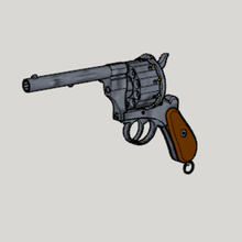 lefaucheux m1858 3ème type 12mm 10shoot impression 3d kit pistolet de jouet art arme à feu d'impression 3e 3d print model - Mito3D