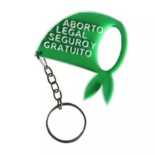 aborto legal chaveiro - porta-chaves a moda anel de chave feminista espontâneo seguros legais carga livre verde lenço 3d print model - Mito3D