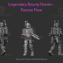 legendary bounty hunter passive pose - legion scale star wars boba fett book of 3d print model - Mito3D