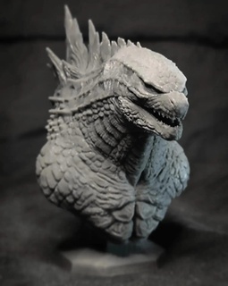 legendary godzilla 2019 2021 bust monster kaiju statue 3d print model - Mito3D