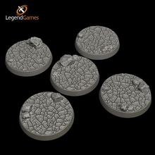 legendgames 32mm cracked earth skulls bases x5 3d print model - Mito3D
