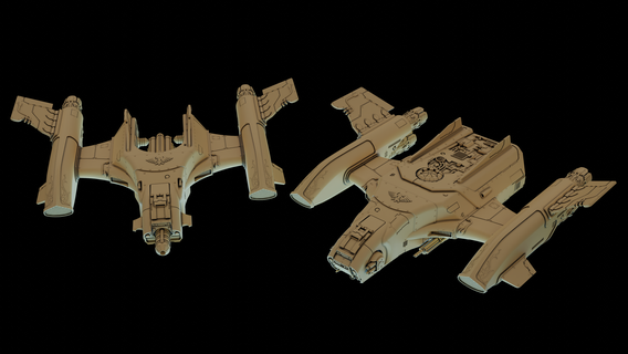 legio custodes orion assault dropship ares gunship bundle 3d print model - Mito3D