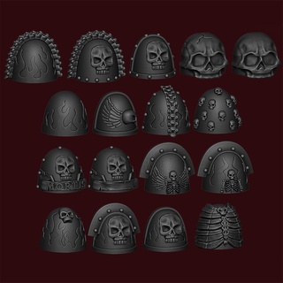 legion damned shoulders Game legion of the damned chaplain 40k warhammer space marines shoulder pauldron pad  3d print model - Mito3D