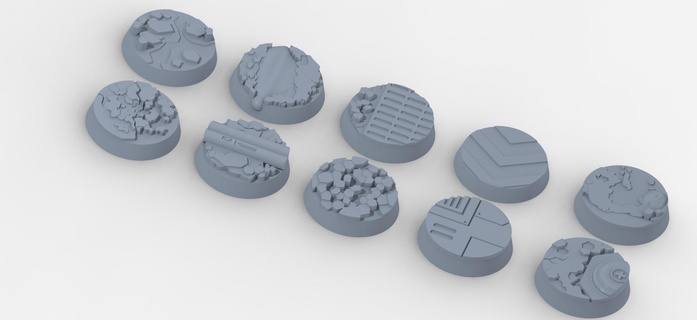 legion heroic scale lava planet customized infantry bases Game 28mm wargame scenery modern sci-fi star wars 3d print model - Mito3D