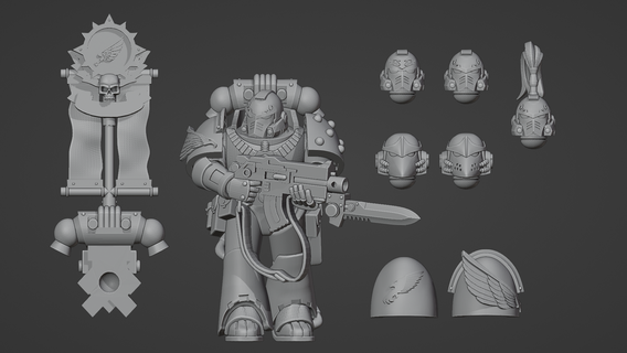 legione iii aggiornamento kit bit horus eresia imperatori bambini marino warhammer 30k spazio wargaming 3d print model - Mito3D