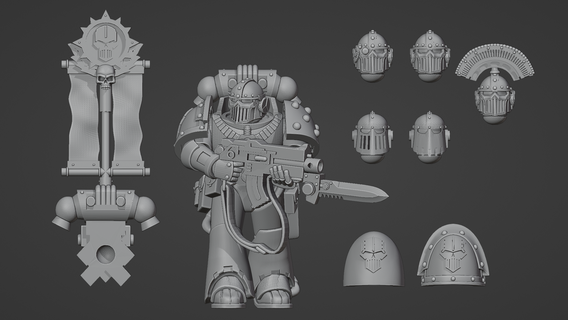 lejyon iv Yükselt takım bitler kitler Horus sapkınlık Demir savaşçılar deniz Warhammer 30k Uzay savaş oyunları 3d print model - Mito3D