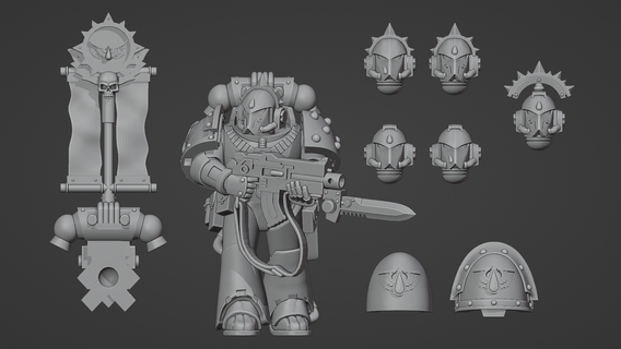 legione ix aggiornamento kit bit kit horus eresia sangue angeli legione marino warhammer 30k spazio wargaming eresia 3d print model - Mito3D
