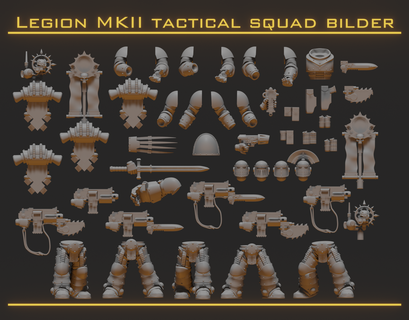 legión mkii táctico equipo bilder bits kits horus herejía marina martillo guerra 30k espacio juego 3d print model - Mito3D