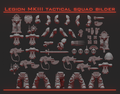 lejyon mkiii taktik Tayfa bilder bitler kitler Horus sapkınlık deniz Warhammer 30k Uzay savaş oyunları 3d print model - Mito3D