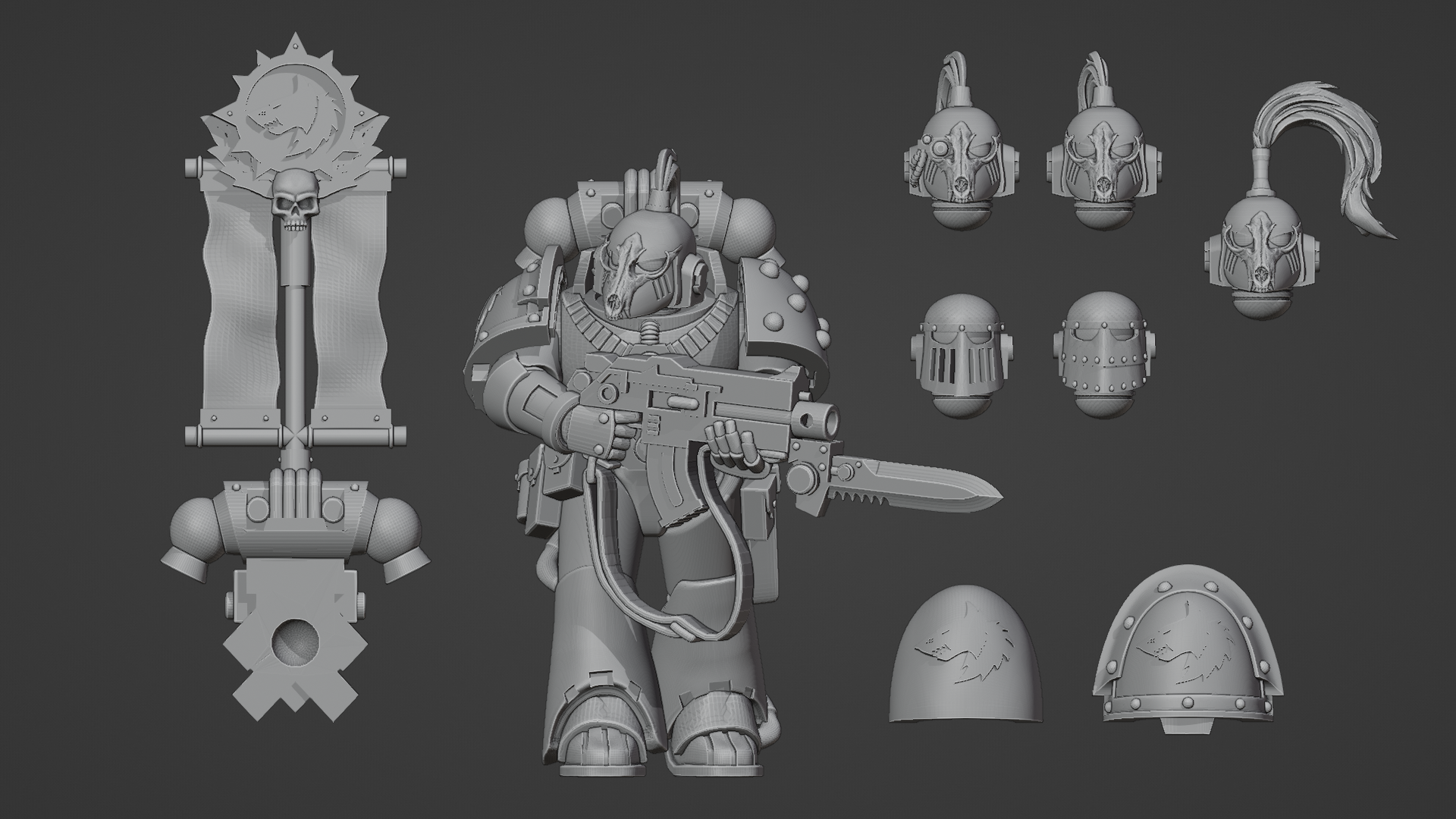 legione vi aggiornamento kit bit horus eresia spazio lupi marino warhammer 30k wargaming 3D print model - Mito3D