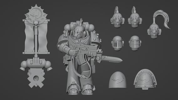 legione vi aggiornamento kit bit kit horus eresia spazio lupi legione marino warhammer 30k spazio wargaming eresia 3d print model - Mito3D