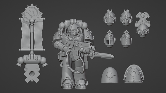 legião xv melhoria kit bits kits Horus heresia filhos marinho martelo guerra 30k espaço jogos 3d print model - Mito3D