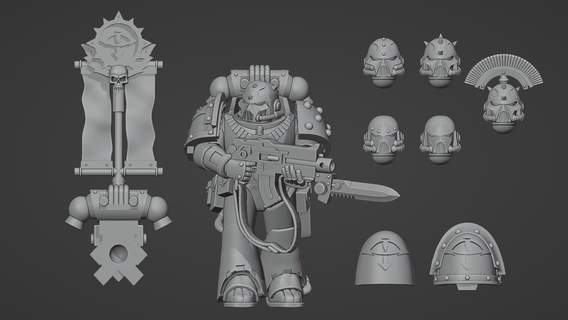 legion xvi upgrade kit bits kits horus heresy sons marine warhammer 30k space wargaming 3d print model - Mito3D
