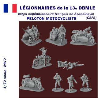 legionari motos terrot ww2 1 72 scala tavolo guerra gioco miniatura figura soldato motociclo narvik 3d print model - Mito3D