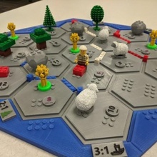 lego-estilo de colonizadores catan jogo lego jogos colonos conselho administração 3d print model - Mito3D