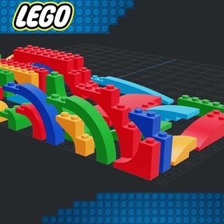 lego - bricks bow brick beams connector kids toys building toy 3d print model - Mito3D