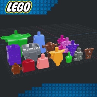 Lego minifigure corpo mattone mattoni raggi animale contrazione 3d print model - Mito3D