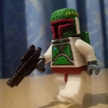 lego boba fett 1 scale star wars minifigure fully functional 3d print model - Mito3D