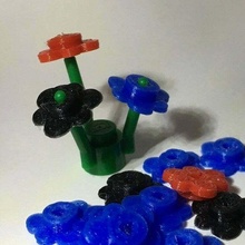 lego compatable flower legos brick compatible construction_toys 3d print model - Mito3D
